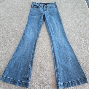 CC Cowgirl Couture Signature Series Wide Leg Flare Jeans 27 X 36 Rodeo Festival